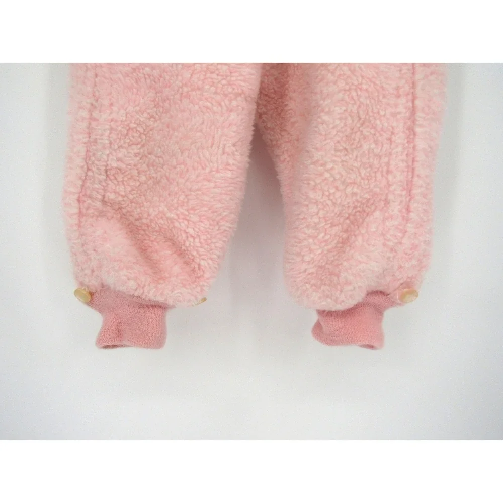 Quiltex Fleece Bunting Baby 24 Months Pink Vintage Fawn Deer Hooded Pram Suit